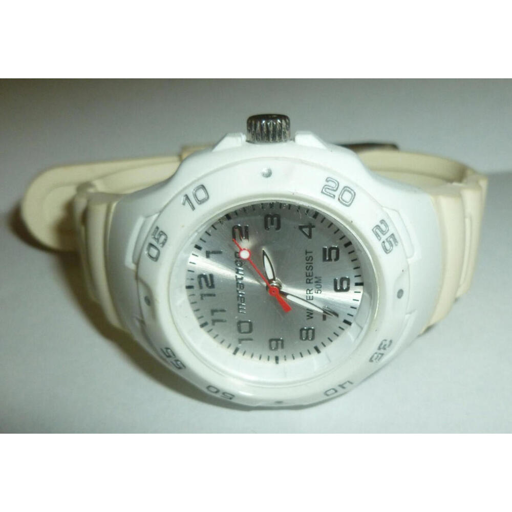 Marathon Watch White Silicone Band Quartz 50M Water Resistant Women Good